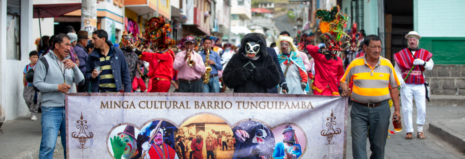 Parade of People in Masks