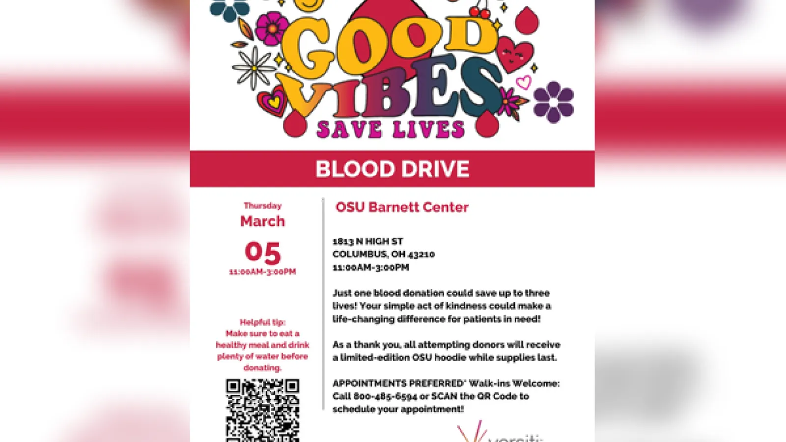 Blood Driver flyer detailing location and time info
