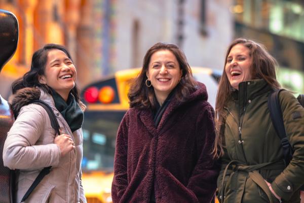 Members of Trio Phos laughing