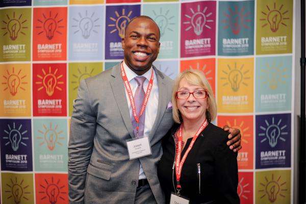 Speaker Joseph Conyers with Dr. Ballengee Morris at the 2018 Barnett Symposium Speaker Joseph Conyers with Dr. Ballengee Morris at the 2018 Barnett Symposium