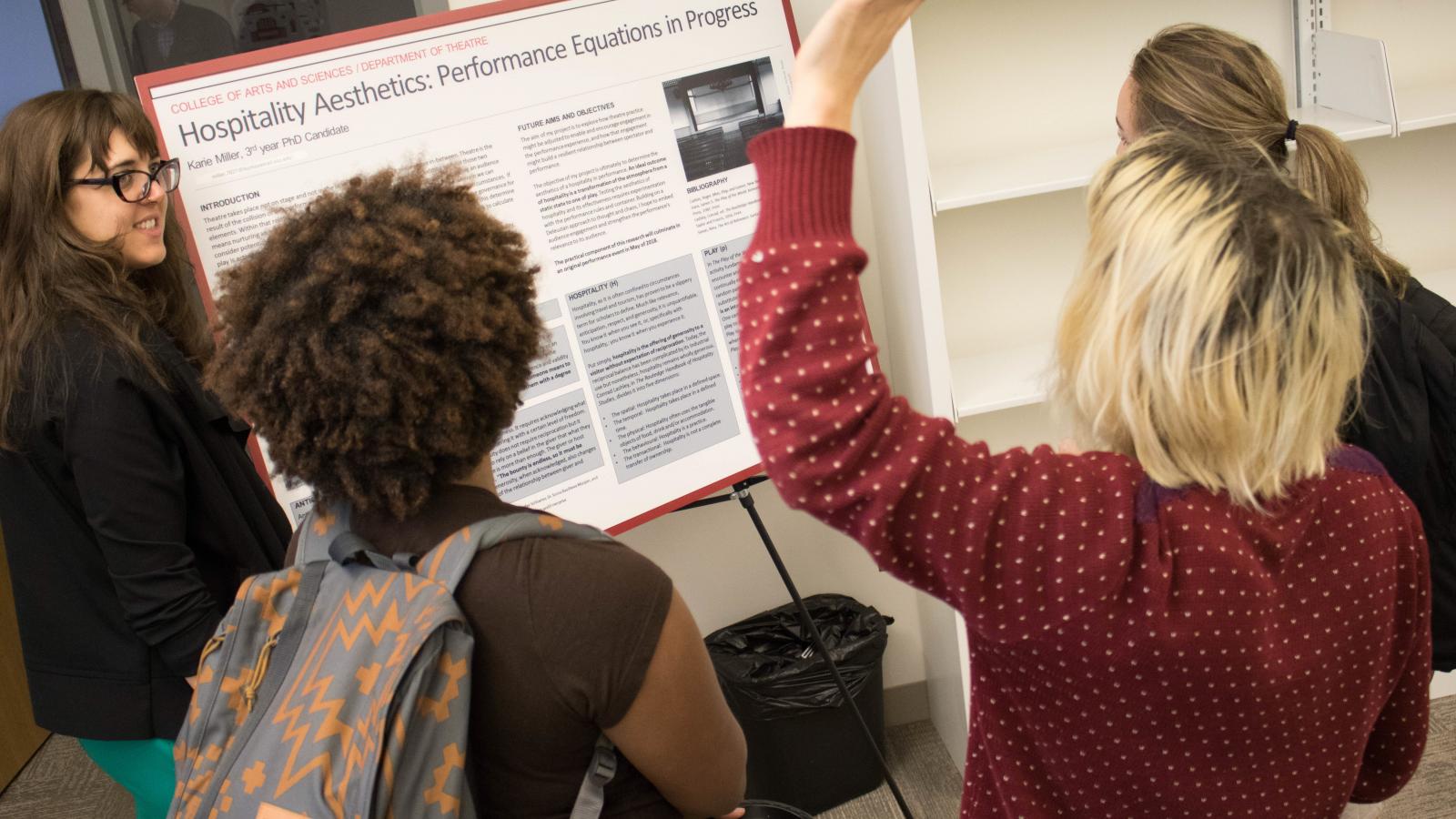 Students attending a research forum