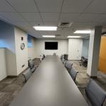 A view of the TV in the conference room.