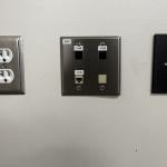 Hookups for HDMI in the conference room.